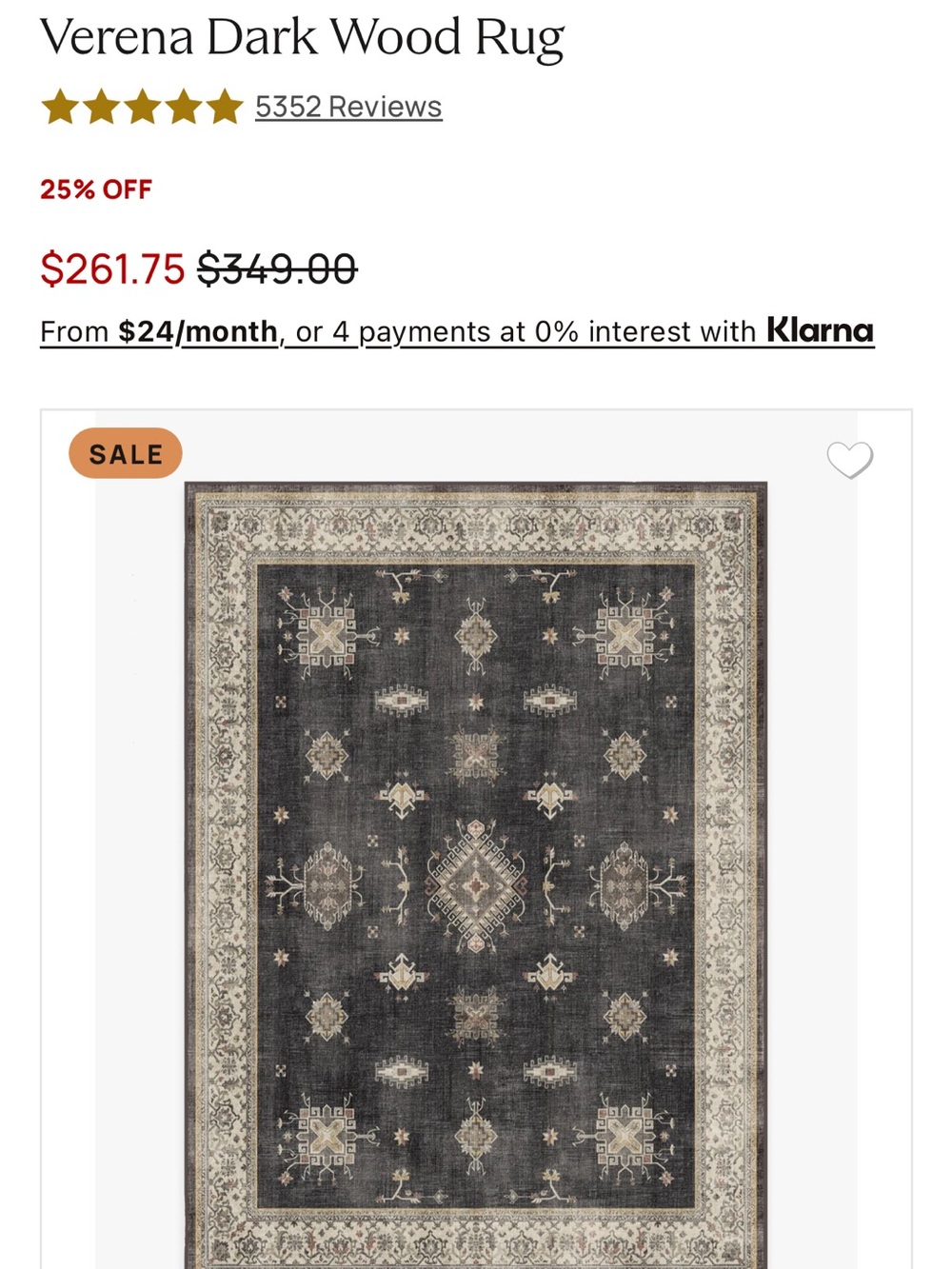 Ruggable Verena 5x7 Thin Black and Cream Area Rug-rug only, no pad